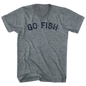 Go Fish Adult Tri-Blend V-neck T-shirt - Athletic Grey