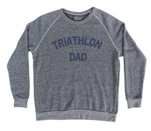 Adult Medium - Triathlon Dad Adult Tri-Blend Sweatshirt - Athletic Grey - Final sale Z9
