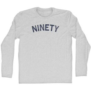 Ninety Adult Cotton Long Sleeve T-shirt - Grey Heather