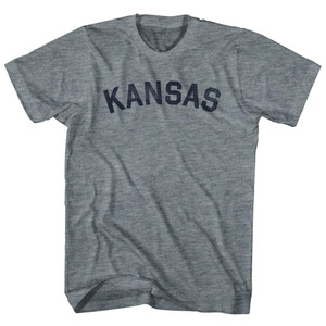 Kansas Youth Tri-Blend T-shirt - Athletic Grey