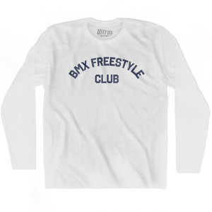 BMX Freestyle Club Adult Cotton Long Sleeve T-shirt White
