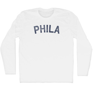 Phila Adult Cotton Long Sleeve T-shirt - White