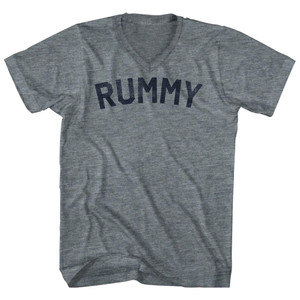 Rummy Adult Tri-Blend V-neck T-shirt - Athletic Grey