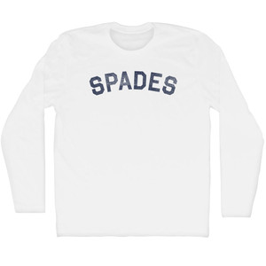 Spades Adult Cotton Long Sleeve T-shirt - White