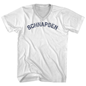 Schnapsen Adult Cotton V-neck T-shirt - White