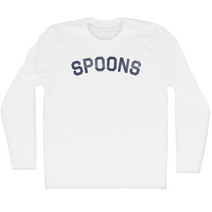 Spoons Adult Cotton Long Sleeve T-shirt - White