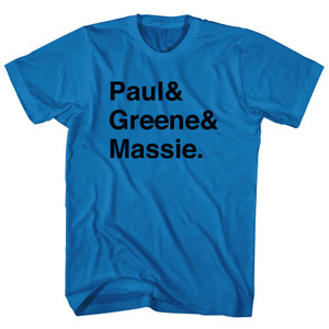 Legends Paul, Greene and Massie Adult Cotton T-shirt - Royal Blue