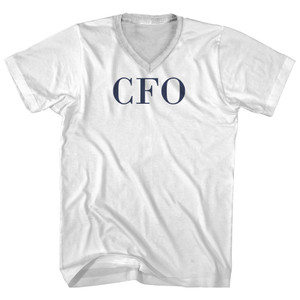 CFO Adult Cotton V-neck T-shirt - White