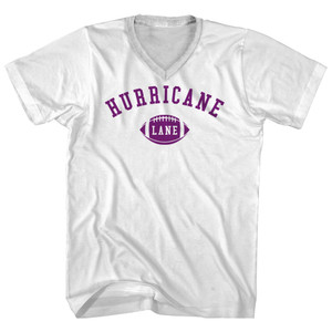 Hurricane Lane Football Adult Cotton V-neck T-shirt - White