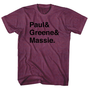 Legends Paul, Greene and Massie Adult Tri-Blend T-shirt - Athletic Cranberry