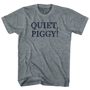 Quiet Piggy Rage Font Womens Tri-Blend Junior Cut T-Shirt - Athletic Grey