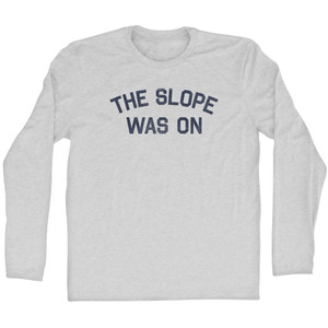 The Slope Was On Adult Cotton Long Sleeve T-shirt - Grey Heather