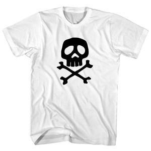 Skull and Crossed Bones Youth Cotton T-shirt - White