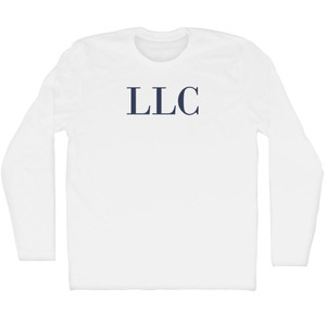 LLC Adult Cotton Long Sleeve T-shirt - White