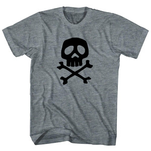 Skull and Crossed Bones Womens Tri-Blend Junior Cut T-Shirt - Athletic Grey
