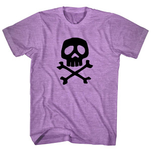 Skull and Crossed Bones Adult Tri-Blend T-shirt - Athletic Purple