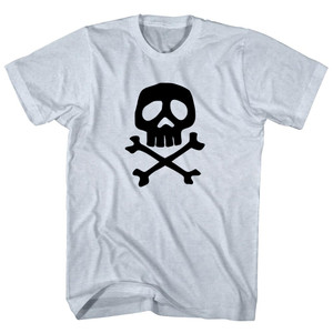 Skull and Crossed Bones Adult Tri-Blend T-shirt - Athletic White