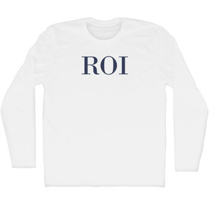 ROI Adult Cotton Long Sleeve T-shirt - White