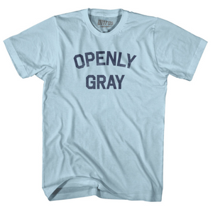 Adult Medium - Openly Gray Adult Cotton T-shirt - Light Blue - Final sale Z66