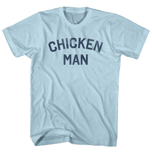 Chicken Man Adult Cotton T-shirt - Light Blue