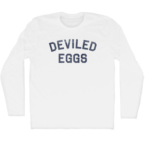 Deviled Eggs Adult Cotton Long Sleeve T-shirt - White