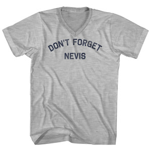 Don't Forget Nevis Adult Cotton V-neck T-shirt - Grey Heather