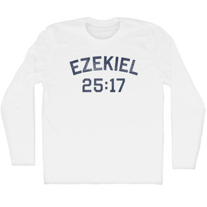 Ezekiel 25 23 Adult Cotton Long Sleeve T-shirt - White