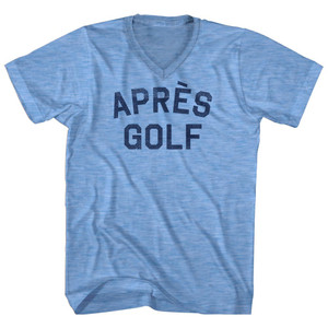 APRES GOLF Adult Tri-Blend V-neck T-shirt - Athletic Blue