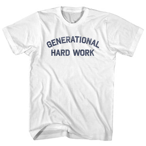 Generational Hard Work Womens Cotton Junior Cut T-Shirt - White