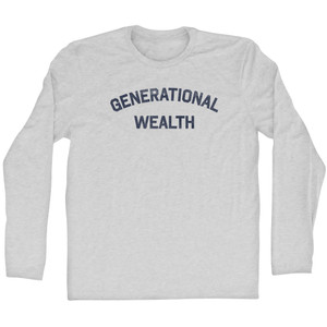 Generational Wealth Adult Cotton Long Sleeve T-shirt - Grey Heather