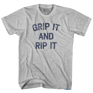 Grip It And Rip It Adult Cotton T-shirt - Grey Heather
