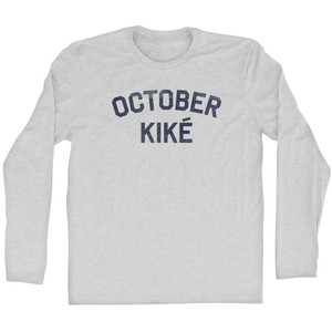 October Kike Adult Cotton Long Sleeve T-shirt - Grey Heather