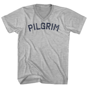 Pilgrim Adult Cotton V-neck T-shirt - Grey Heather