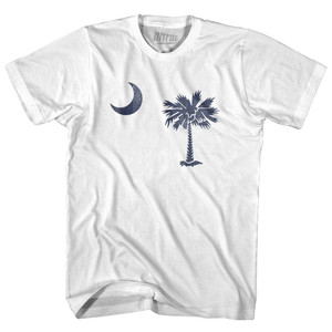 South Carolina State Flag Womens Cotton Junior Cut T-Shirt - White