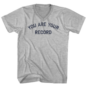 You Are Your Record Adult Cotton V-neck T-shirt - Grey Heather