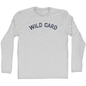 Wild Card Adult Cotton Long Sleeve T-shirt - Grey Heather