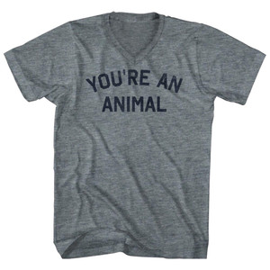 You're An Animal Tri-Blend V-neck Womens Junior Cut T-shirt - Athletic Grey