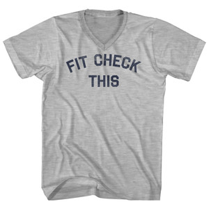 Fit Check This Adult Cotton V-neck T-shirt - Grey Heather