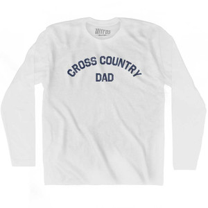 Cross Country Dad Adult Cotton Long Sleeve T-shirt - White