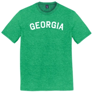 Georgia State Text White Font Mens Tri-Blend DTG T-shirt - Green Kelly