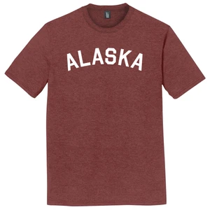 Alaska State Text White Font Mens Tri-Blend DTG T-shirt - Maroon Heather