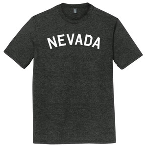 Nevada State Text White Font Mens Tri-Blend DTG T-shirt - Black Heather
