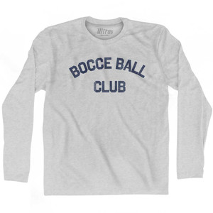 Bocce Ball Club Adult Cotton Long Sleeve T-shirt Grey Heather