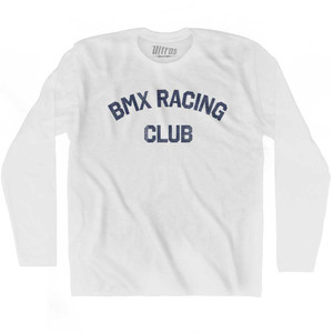 BMX Racing Club Adult Cotton Long Sleeve T-shirt White