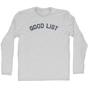 Good List Adult Cotton Long Sleeve T-shirt - Grey Heather