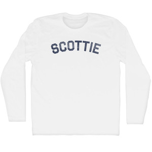 Scottie Adult Cotton Long Sleeve T-shirt - White