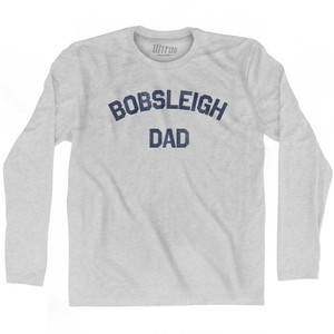 Bobsleigh Dad Adult Cotton Long Sleeve T-shirt - Grey Heather