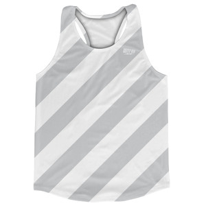 Candy Cane Design Running Track Tops Made In USA - Grey Medium and White