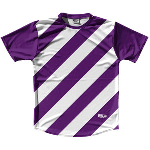 Candy Cane Design Running Shirt Track Cross Made In USA - Purple Medium and White