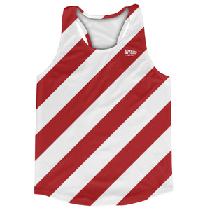Candy Cane Design Running Track Tops Made In USA - Red and White